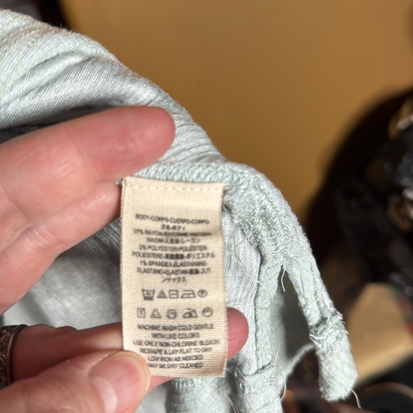 Free People Bondi Waffle Knit Tank Top Seafoam Green Size Small Oversized - Picture 9 of 11